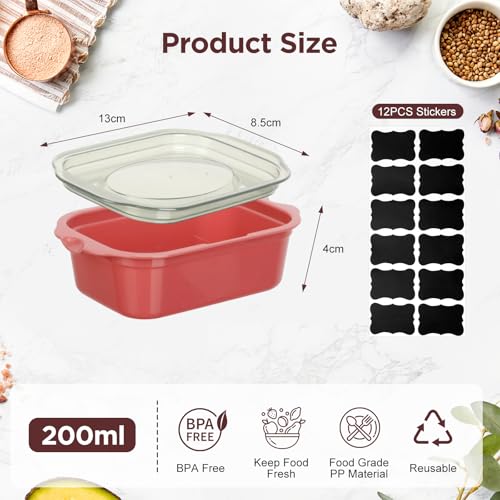 Miniatura 2 de Aiqinu10 Piezas Tupper Plastico, Tapers Para Comida Hermetico Con Tapas, Apilables Tupper Congelador, Sin Bpa, Para Microondas Y Lavavajillas, 200 Ml