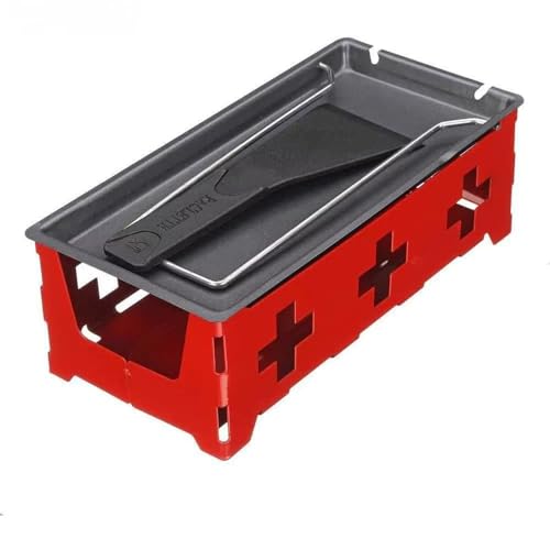 Juego De Parrilla De Raclette Antiadherente Con Placa Para Parrilla De Queso, Juego De Mini Raclette, Bandeja Para Hornear Giratoria De Acero Al Carbono, Herramienta Para Asar Raclette De Queso(Red,B)