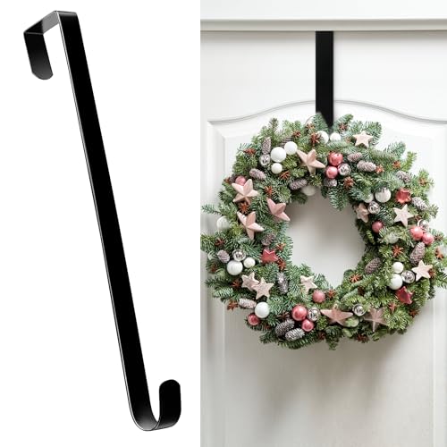 Image of HOOSUN 4th of July Decorations Wreath Hangers for Front Door,14 inch Patriotic Wreath Hook Holder Over The Door Hooks Hanger,Metal Garland Hangers Hook for Patriotic Independence Christmas Porch Decor