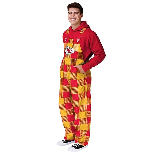 FOCO Kansas City Chiefs NFL Mens Plaid Bib Overalls - L by FOCO - Used condition - US$41.19