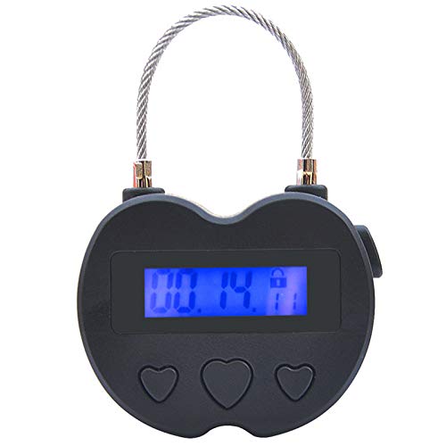 LCD Display USB Rechargeable Temporary Timer Padlock Travel Electronic Timer Black