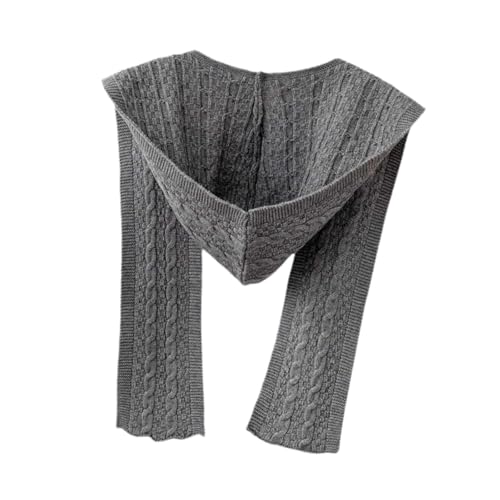 Scarf with Hood Soft Neck Ear Warmer Knitted Scarf for Women Men Walking Outdoor2