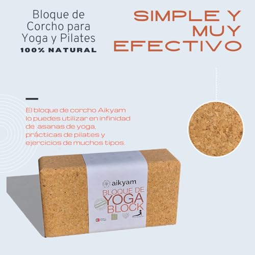 Bloc de liège pour yoga et pilates Cork Block, Brique en liège écologique, biologique, durable - Liège du Portugal - Accessoire pour améliorer la posture. – Image 3