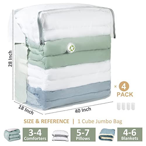 TAILI Extra Large Vacuum Storage Bags Cube 4 Super Jumbo Reusable Vacuum Pack Bags for Clothes Duvet Travel and Home Comforters Blankets Bedding Compression,Space Saver - Image 3