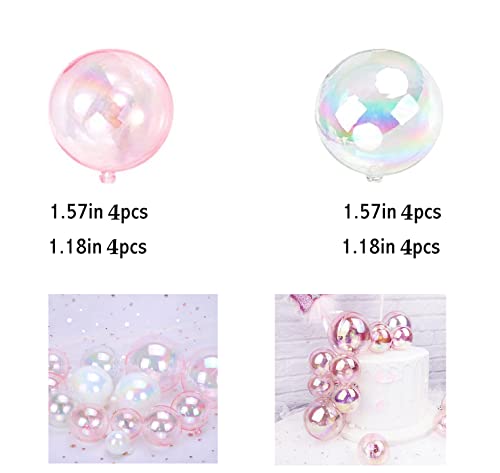 Balls Cake Toppers Bubble Balls Cupcake Cake Insert Topper Set For Wedding Anniversary Mother's Day Birthday Party Decoration Supplies 16Pcs #TOP4