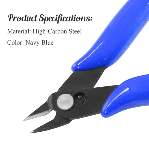 Bivethoi 3Pcs Micro Wire Cutters Flush Cut Snips, Small Diagonal Cutters 3D Printer Filament Pliers Tool, Mini Tiny Nippers Zip Tie Cutters For Jewelry Making Model (5 Inch, Navy Blue) #TOP2