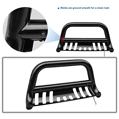Autosaver88 Bull Bar With Led Light Bar Compatible For 2004-2023 Ford F-150//2003-2014 Navigator 3" Tubing Front Grille Brush Push Bumper Guard Include Skid Plate Light Mount Black #TOP3