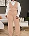 Womens Plus Size Two Piece Outfits Summer Fashion Button V Neck Crop Vest Blazer and Wide Leg Pants Suit Matching Sets Khaki 4X