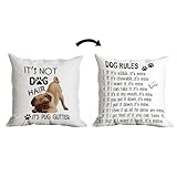 Huster Pug Dog Pillow Covers - White Glitter, 18x18, Pug Decorative Gifts