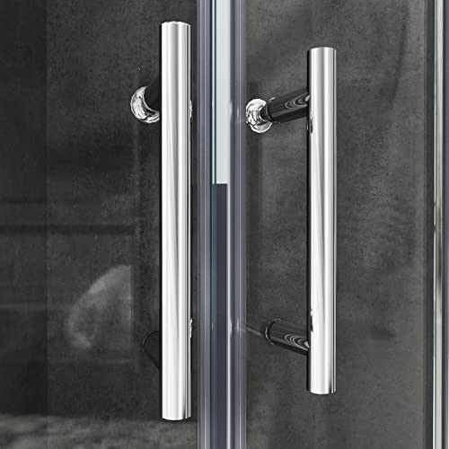 SONNI Viertelkreis Duschkabine Runddusche 90x90 eckeinstieg Duschabtrennung Schiebetür Viertelkreisdusche