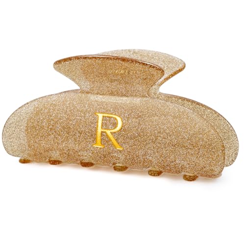 Image of Retirement Gifts for Teacher | Hair Clips Initial Claw | Teacher Appreciation Gifts,Birthday Gifts | Gifts for Women - Gold,R