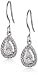 925 Sterling Silver Teardrop AAA Cubic Zirconia Halo Drop Earrings (0.7 cttw)