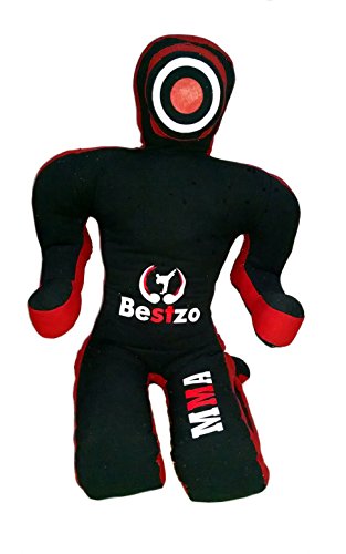 Bestzo MMA Jiu Jitsu Judo Punching Bag Grappling Dummy Sitting Position Canvas- Red & Black 70 inches