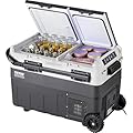 VEVOR Portable Car Refrigerator, 12 Volt Car Refrigerator Fridge, 50Liter(52.8qt) Dual Zone Portable Freezer, -4?-68? Adjustable Temperature, Compressor Cooler for Home, Outdoor, Camping, RV, Car