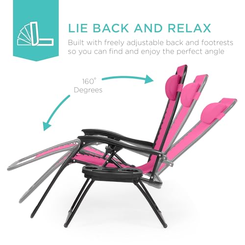 image for Best Choice Products Set of 2 Adjustable Steel Mesh Zero Gravity Loung