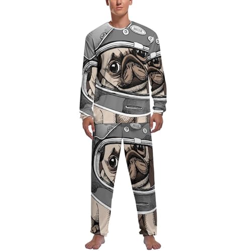 Haut et bas de pyjama homme carlin en coton doux, des vêtements de nuit de qualité supérieure