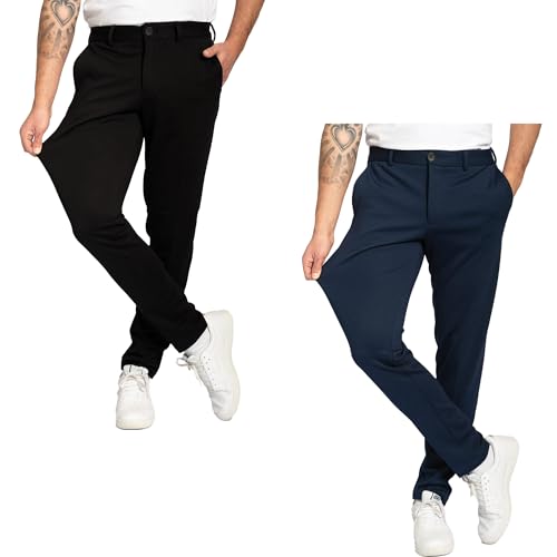 Pantalon Homme Performance Anti-Pli en Lot de 2 pour En finir avec l'Inconfort