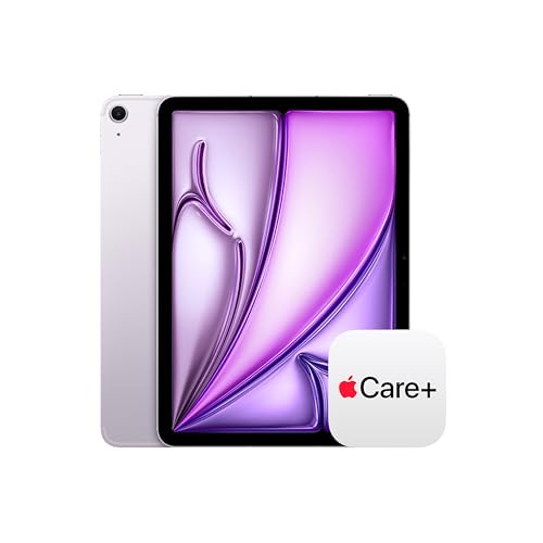 Apple iPad Air 11-inch (M4): Liquid Retina Display, 1TB, 12MP Front/Back Camera, Wi-Fi 7 with Apple N1 + 5G Cellular, Touch ID, All-Day Battery Life — Purple with AppleCare+ (2 Years)