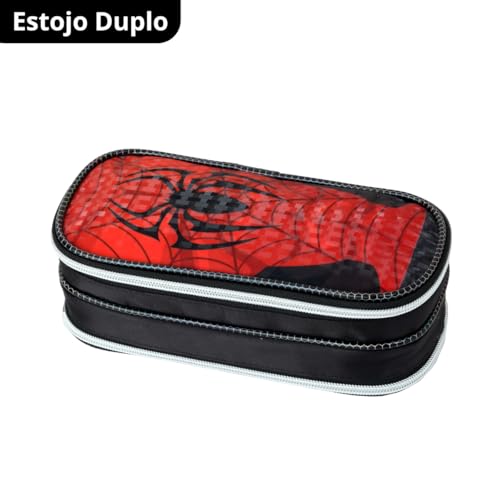 Kit Mochila Infantil Masculino Escolar de Costas Lancheira Mais Estojo (Vermelho Be a Hero)