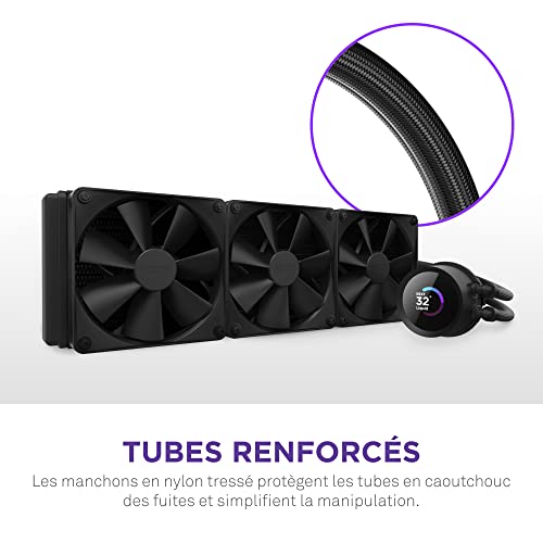 Image of NZXT Kraken 360 - RL-KN360-B1-360mm AIO CPU Liquid Cooler - Customizable 1.54 inch Square LCD Display for Images, Performance Metrics and More - High-Performance Pump - 3 x F120P Fans - Black