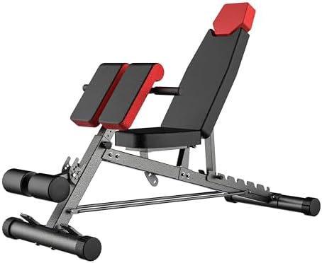 Finer Form Multifunktionale verstellbare FID-Hantelbank mit Roman Chair | 454 kg Belastbarkeit, 23 Einstellungen, Flach-, Schräg- & Negativbank, Ganzkörpertraining, Transportrollen