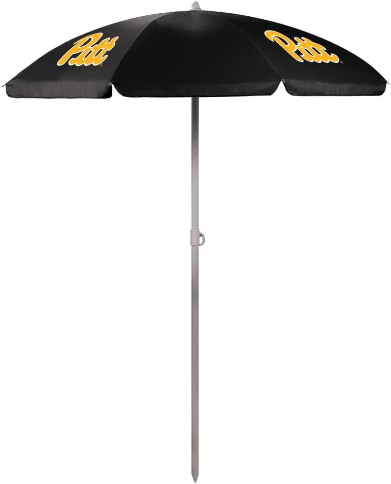 PICNIC TIME NCAA Pitt Panthers Outdoor Canopy Sunshade Beach Umbrella 5.5' - Small Patio Umbrella - Beach Chair Umbrella