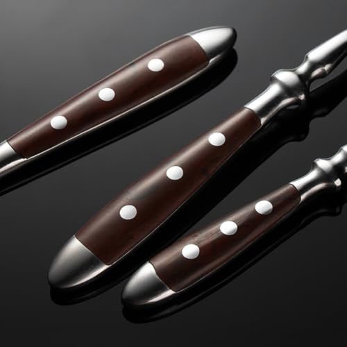 IKXO-16-Pieces-Brown-Gum-Wood-Handle-Silverware-Set-for-4-Exquisite-Ergonomic-Flatware-Set-Food-Grade-Stainless-Steel-Cutlery-Set-Tableware-Eating-Utensils-Mirror-Finished-Dishwasher-Safe IKXO 16 Pieces Brown Gum Wood Handle Silverware Set for 4 Exquisite Ergonomic Flatware Set Food Grade Stainless Steel Cutlery Set Tableware Eating Utensils Mirror Finished Dishwasher Safe
