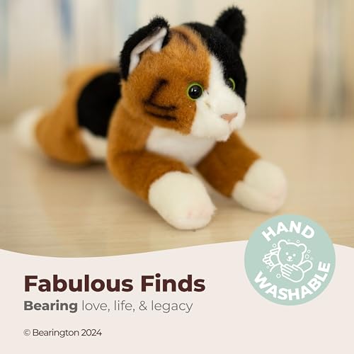 Image of Bearington Lil' Callie Stuffed Animal - 8 inch Posable Kitty Plush Stuffy with Soft Tricolor Fur and Weighted Inner Bean Bags - Adorable Calico Kitten Plushie Toy and Cuddly Gift for Kids and Cat Lovers