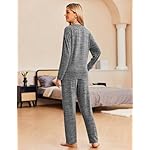 Ekouaer Pajama Set Womens Long Sleeve Sleepwear Pullover Top and Pants Cozy Loungewear Soft Pjs Lounge Set with Pockets S-XXL - Image 2