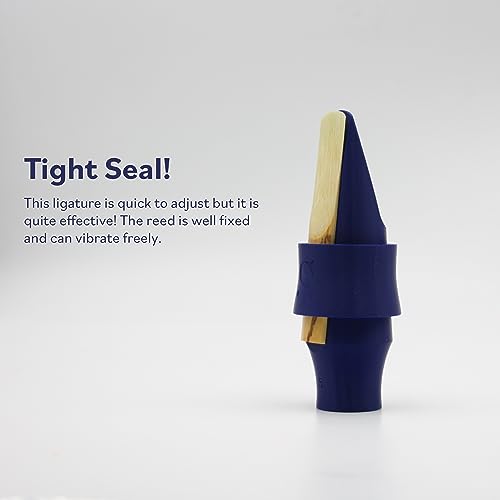 Image of Syos Tenor Saxophone Ligature Phantom Blue, Great Fit for Syos Mouthpieces and Compatible with Tenor Sax Rubber Mouthpieces