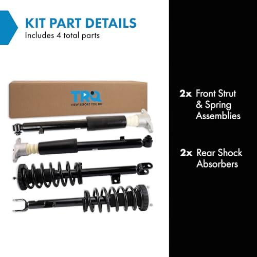 Image of TRQ Front and Rear Complete Strut Assembly & Shock Absorber Kit Complete Strut & Coil Spring Assembly Compatible with 2017 Genesis G80 2015-2016 Hyundai