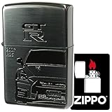 ジッポー(Zippo) オイルライター フリント 特製ステッカー付き シリアルナンバー入り 限定 黒 GT-R 車 日産 NISSAN R35 BK