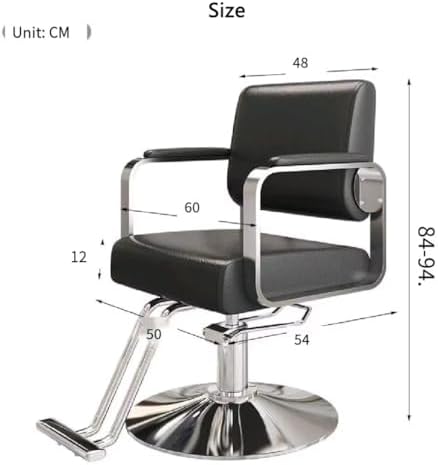 Professional Hydraulic Salon Chair - 360° Reclining, Adjustable Height, Stable Base - Ideal for Hair Salons, Barbershops, and Beauty Studios