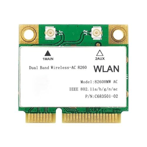 Image of Wireless-AC 8260 Half Mini PCIe Network Card | 867 Mbps with Bluetooth 4.2 Support | HMC WLAN Replacement Part 8260.HMWG Wi-Fi Card 8260HMW