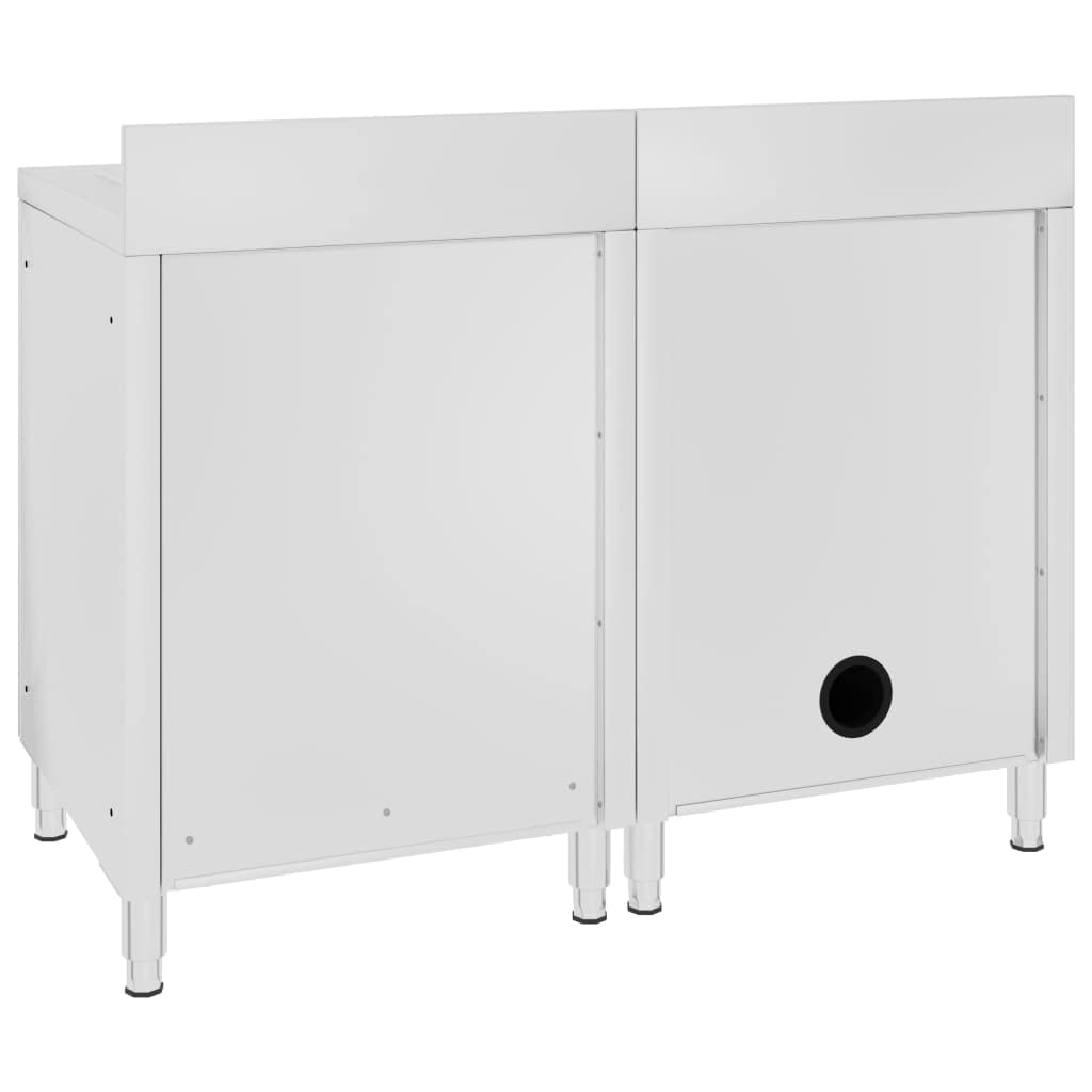 Gastro Armoire sous bobine en acier inoxydable 120 x 60 x 96 cm avec égouttoir, rebord, pieds réglables, espace de rangement pour hôtellerie, restaurant, hôtel, restauration et cuisine