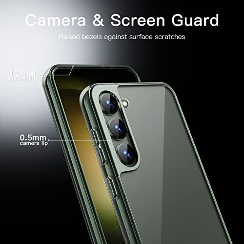 JETech Case for Samsung Galaxy S23 5G 6.1-Inch, Non-Yellowing Shockproof Bumper Protective Phone Cover, Anti-Scratch Hard PC Back (Green)