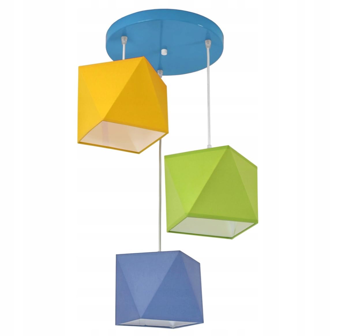 FKL DESIGN Home Deco Lámpara De Techo, Colgante Bola, Color: Amarillo-Verde-Azul Oscuro, 299-E3D GGD