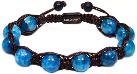 Amazon.com: COLORFEY Mens Bracelets Beads Mens Bracelet Genuine Blue ...