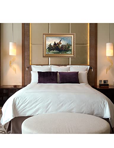 Decorarts P35001F852416 Washington Crossing The Delaware By Emanuel Leutze, Giclee Print W/Golden Frame For Wall Decor. Picture Size: 24X16 Total Size W/Frame: 30X22 In thumb #1