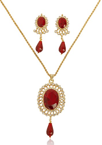 Image of Touchstone Indian Colorful Delicate Desire Traditional Exclusive Designer Jewellery Pendant Sets for Women