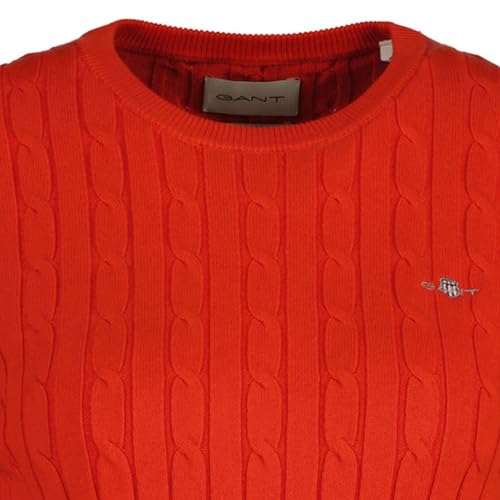 Gant Damen Stretch Cotton Cable C-Neck Pullover, Perfect Red, XXL EU – Ansicht 3