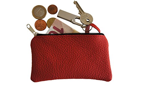 Étui à clés en cuir véritable Rouge Cover