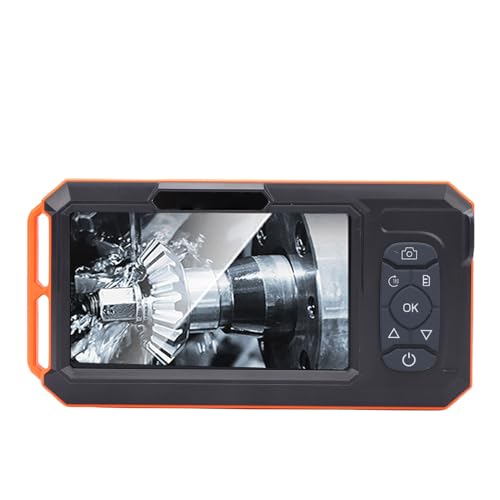 Image of Ausla Industrial Endoscope Camera, Dual Lens Borescope Camera with 5 Inch IPS Screen, 1080P HD, 7.9mm Probe, IP67, 16.4ft Semi Rigid Cable for Pipe Auto HVAC Home Inspection