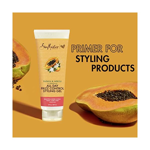 SheaMoisture Frizz Control Styling Gel for Curly Hair Papaya and Neroli Alcohol Free Hair Gel Oz, 8 Ounce