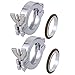 2 Sets KF-25 Aluminium Wing Nut Hinge Clamp + KF25 Aluminum Centering Ring with FKM viton O-ring