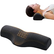 Cervical Neck Pillow for Neck Pain Relief,Memory Foam Neck Bolster Support Pillow for Bolster Support and Shoulder Relaxer, Decompression Devices Orthopedic Pillow Black