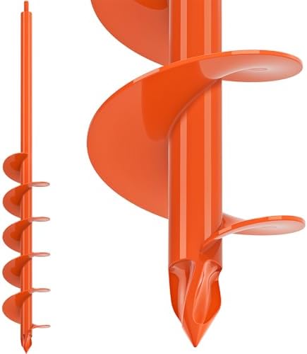 Upgraded Auger Drill Bit for Planting 4 X 32 Inch Garden Spiral Post Hole Digger for Bulb Plantings Post Auger for Plants, Beach Umbrella Holes and Building Fences- Fit 3/8" Hex Drill