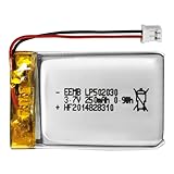 EEMB 3.7V Lithium Polymer Battery 250mAh 502030 Lipo Rechargeable Battery Pack with Wire JST 2.0mm JST Connector for VXI Blue Parrott- Confirm Device & Connector Polarity Before Purchase