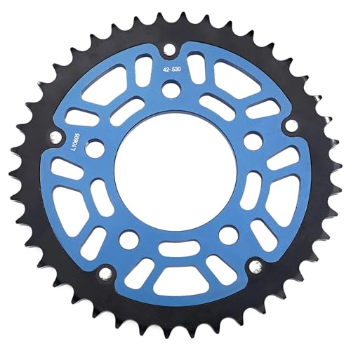 Chaîne 530 acier à 42 dents bleue pour restaurer la transmission moto