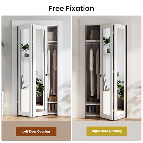Image of Bifold Doors 36 x 80, Bifold Mirror Closet Doors with Hardware Kit